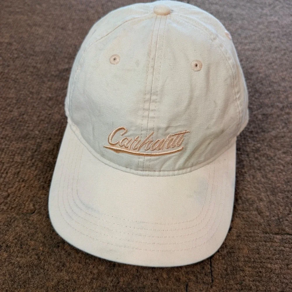 Carhartt Canvas Script Graphic Cap Peach Pink Hat AH5247-W Adjustable Strapback